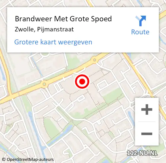 Locatie op kaart van de 112 melding: Brandweer Met Grote Spoed Naar Zwolle, Pijmanstraat op 4 februari 2021 05:19