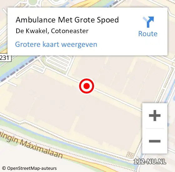 Locatie op kaart van de 112 melding: Ambulance Met Grote Spoed Naar De Kwakel, Cotoneaster op 4 februari 2021 08:43