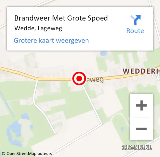 Locatie op kaart van de 112 melding: Brandweer Met Grote Spoed Naar Wedde, Lageweg op 4 februari 2021 11:05