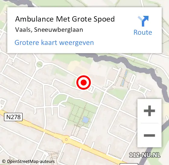 Locatie op kaart van de 112 melding: Ambulance Met Grote Spoed Naar Vaals, Sneeuwberglaan op 4 februari 2021 11:29