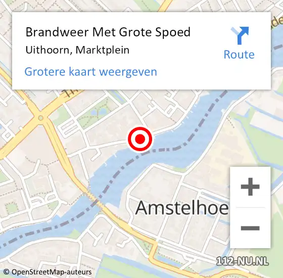 Locatie op kaart van de 112 melding: Brandweer Met Grote Spoed Naar Uithoorn, Marktplein op 4 februari 2021 11:43