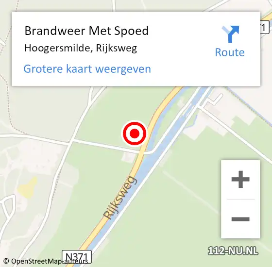 Locatie op kaart van de 112 melding: Brandweer Met Spoed Naar Hoogersmilde, Rijksweg op 1 juni 2014 07:29