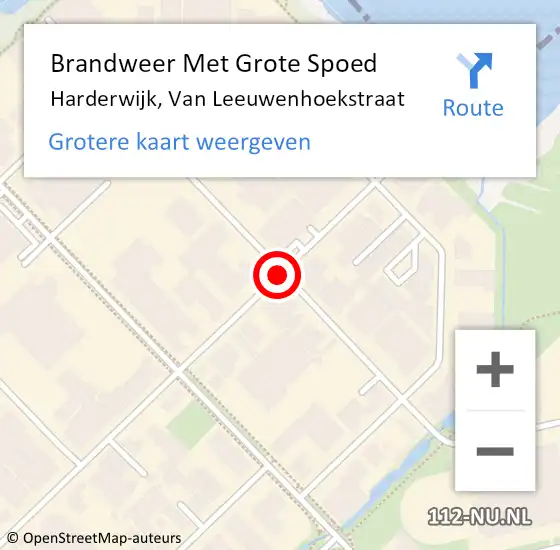 Locatie op kaart van de 112 melding: Brandweer Met Grote Spoed Naar Harderwijk, Van Leeuwenhoekstraat op 4 februari 2021 14:34