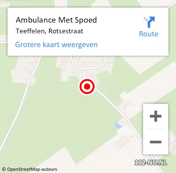 Locatie op kaart van de 112 melding: Ambulance Met Spoed Naar Teeffelen, Rotsestraat op 1 juni 2014 08:15