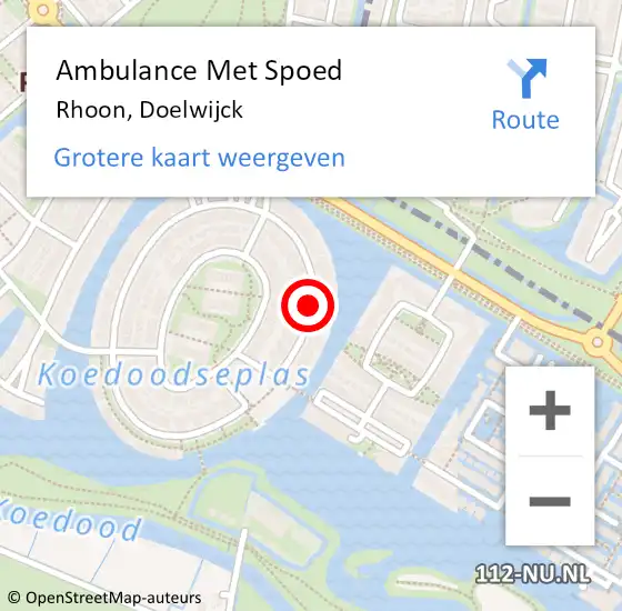 Locatie op kaart van de 112 melding: Ambulance Met Spoed Naar Rhoon, Doelwijck op 4 februari 2021 16:03