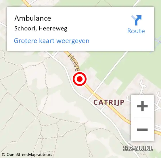 Locatie op kaart van de 112 melding: Ambulance Schoorl, Heereweg op 4 februari 2021 16:24