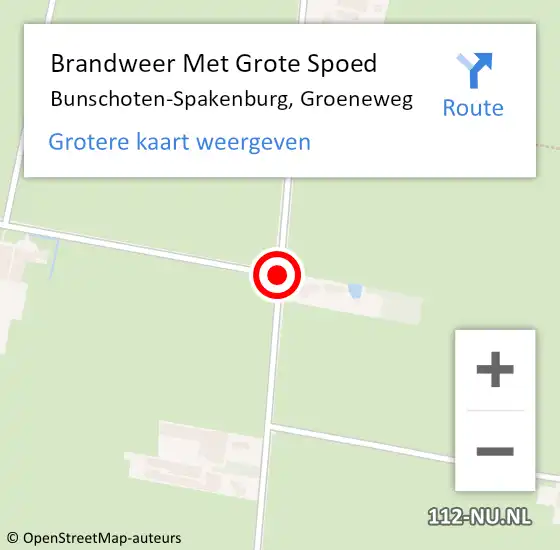 Locatie op kaart van de 112 melding: Brandweer Met Grote Spoed Naar Bunschoten-Spakenburg, Groeneweg op 4 februari 2021 17:10