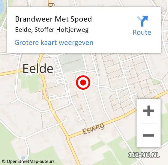Locatie op kaart van de 112 melding: Brandweer Met Spoed Naar Eelde, Stoffer Holtjerweg op 4 februari 2021 17:13