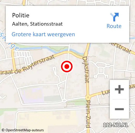 Locatie op kaart van de 112 melding: Politie Aalten, Stationsstraat op 4 februari 2021 21:36