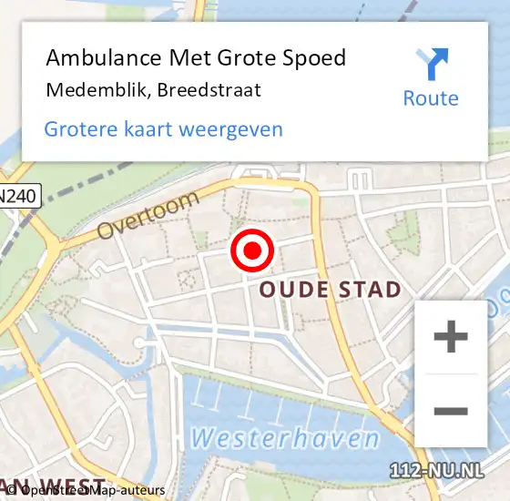 Locatie op kaart van de 112 melding: Ambulance Met Grote Spoed Naar Medemblik, Breedstraat op 5 februari 2021 07:02