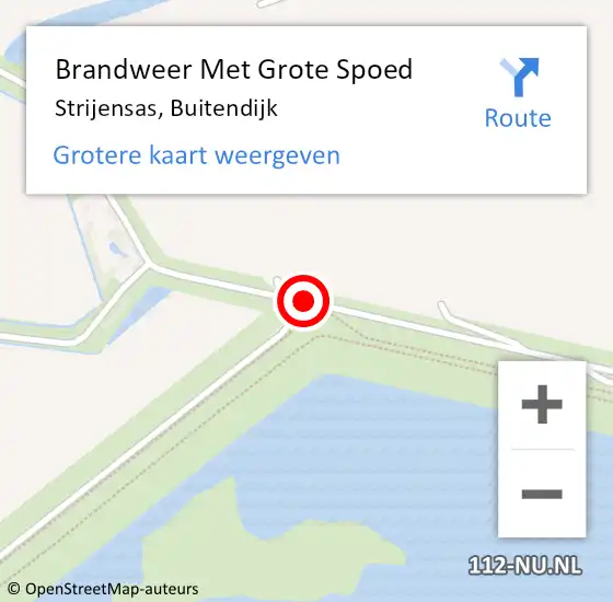 Locatie op kaart van de 112 melding: Brandweer Met Grote Spoed Naar Strijensas, Buitendijk op 5 februari 2021 12:38