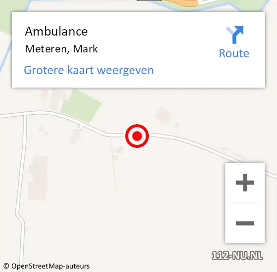 Locatie op kaart van de 112 melding: Ambulance Meteren, Mark op 5 februari 2021 12:41