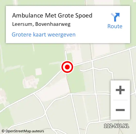 Locatie op kaart van de 112 melding: Ambulance Met Grote Spoed Naar Leersum, Bovenhaarweg op 5 februari 2021 13:14