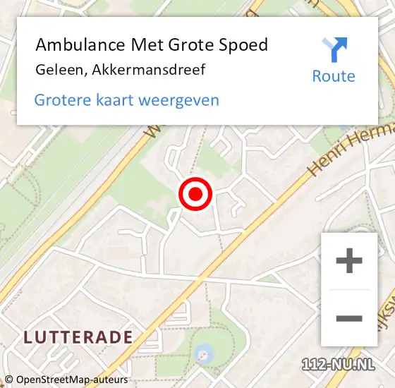 Locatie op kaart van de 112 melding: Ambulance Met Grote Spoed Naar Geleen, Akkermansdreef op 1 juni 2014 10:32