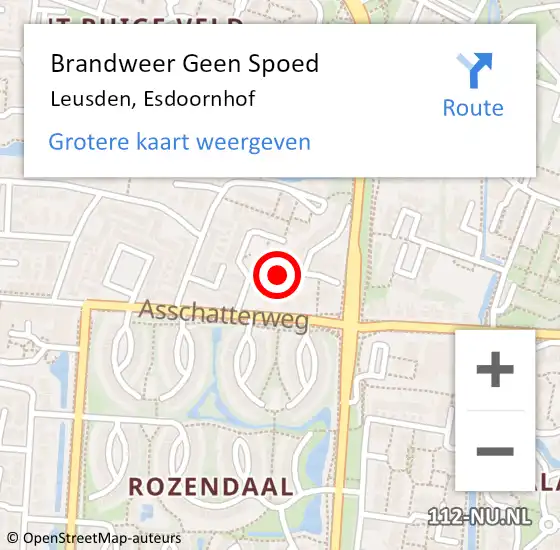 Locatie op kaart van de 112 melding: Brandweer Geen Spoed Naar Leusden, Esdoornhof op 5 februari 2021 16:47