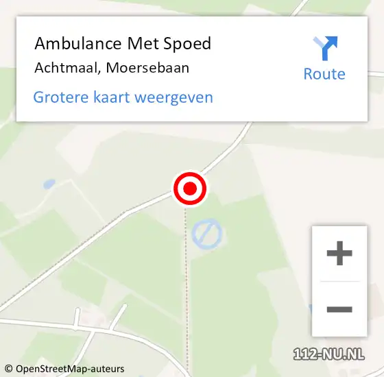 Locatie op kaart van de 112 melding: Ambulance Met Spoed Naar Achtmaal, Moersebaan op 1 juni 2014 10:42