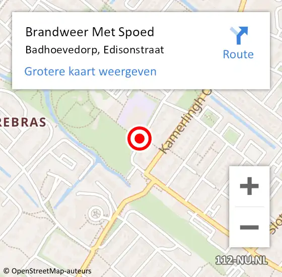 Locatie op kaart van de 112 melding: Brandweer Met Spoed Naar Badhoevedorp, Edisonstraat op 5 februari 2021 18:19