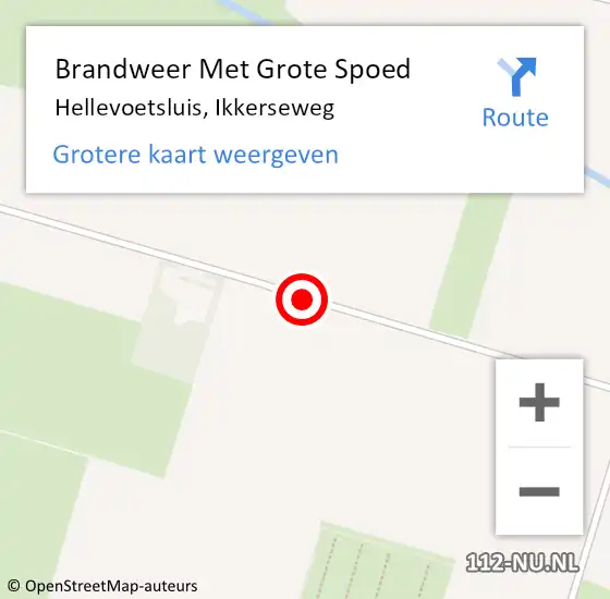 Locatie op kaart van de 112 melding: Brandweer Met Grote Spoed Naar Hellevoetsluis, Ikkerseweg op 5 februari 2021 18:51