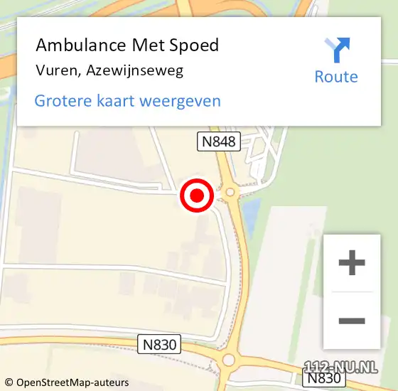 Locatie op kaart van de 112 melding: Ambulance Met Spoed Naar Vuren, Azewijnseweg op 6 februari 2021 05:23