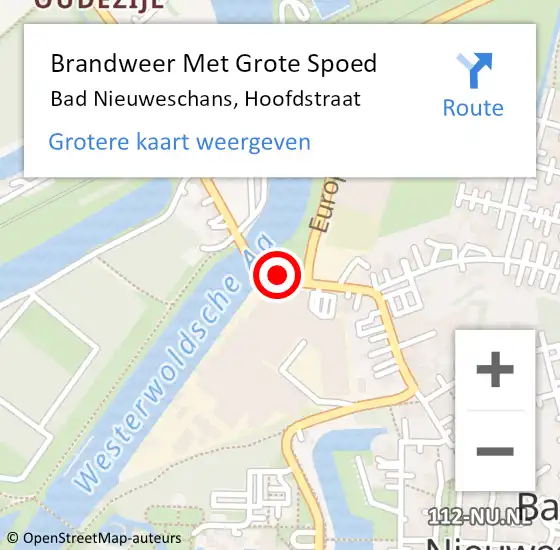 Locatie op kaart van de 112 melding: Brandweer Met Grote Spoed Naar Bad Nieuweschans, Hoofdstraat op 6 februari 2021 08:43