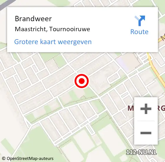 Locatie op kaart van de 112 melding: Brandweer Maastricht, Tournooiruwe op 3 oktober 2013 17:33