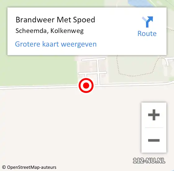 Locatie op kaart van de 112 melding: Brandweer Met Spoed Naar Scheemda, Kolkenweg op 6 februari 2021 11:56