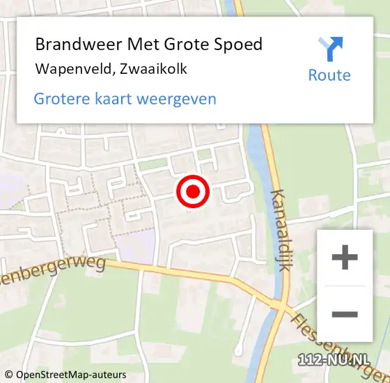 Locatie op kaart van de 112 melding: Brandweer Met Grote Spoed Naar Wapenveld, Zwaaikolk op 6 februari 2021 13:00