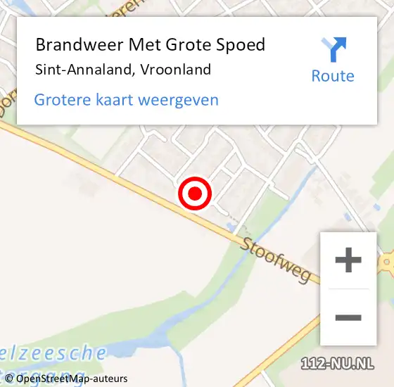 Locatie op kaart van de 112 melding: Brandweer Met Grote Spoed Naar Sint-Annaland, Vroonland op 6 februari 2021 14:04