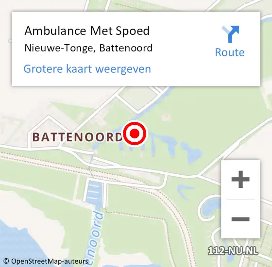 Locatie op kaart van de 112 melding: Ambulance Met Spoed Naar Nieuwe-Tonge, Battenoord op 6 februari 2021 14:08
