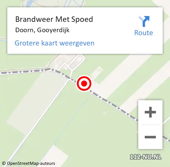 Locatie op kaart van de 112 melding: Brandweer Met Spoed Naar Doorn, Gooyerdijk op 6 februari 2021 16:14