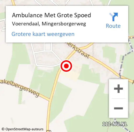 Locatie op kaart van de 112 melding: Ambulance Met Grote Spoed Naar Voerendaal, Mingersborgerweg op 1 juni 2014 12:08