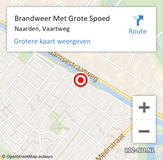 Locatie op kaart van de 112 melding: Brandweer Met Grote Spoed Naar Naarden, Vaartweg op 6 februari 2021 19:29