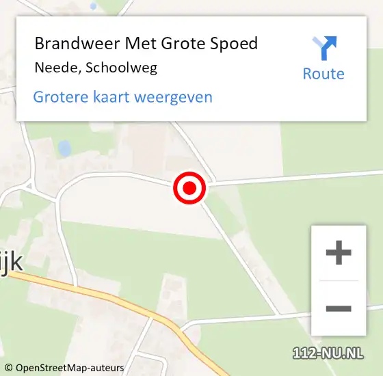 Locatie op kaart van de 112 melding: Brandweer Met Grote Spoed Naar Neede, Schoolweg op 6 februari 2021 19:37