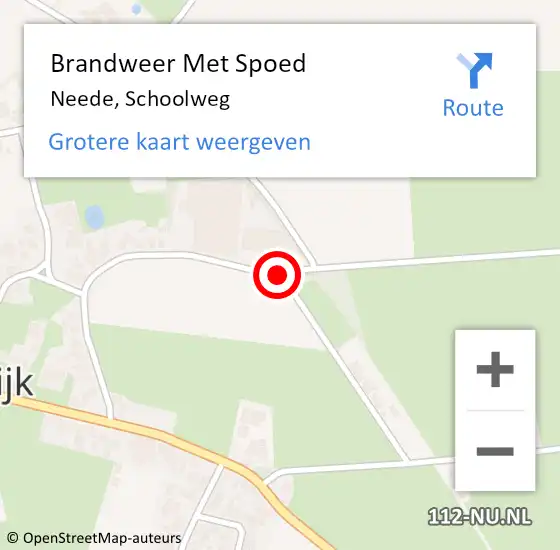 Locatie op kaart van de 112 melding: Brandweer Met Spoed Naar Neede, Schoolweg op 6 februari 2021 19:41