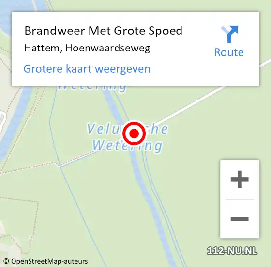 Locatie op kaart van de 112 melding: Brandweer Met Grote Spoed Naar Hattem, Hoenwaardseweg op 6 februari 2021 20:55