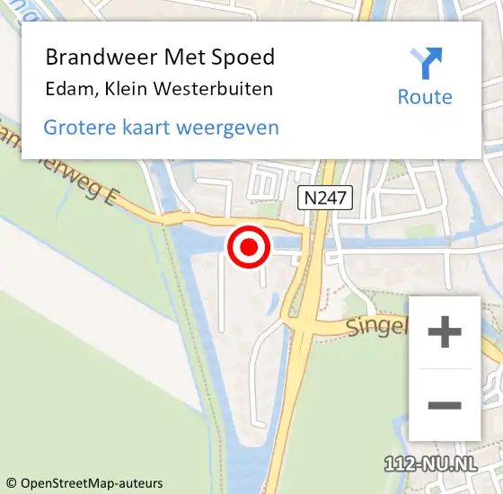 Locatie op kaart van de 112 melding: Brandweer Met Spoed Naar Edam, Klein Westerbuiten op 6 februari 2021 21:42