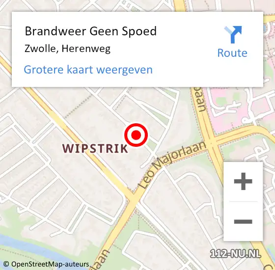 Locatie op kaart van de 112 melding: Brandweer Geen Spoed Naar Zwolle, Herenweg op 6 februari 2021 21:55