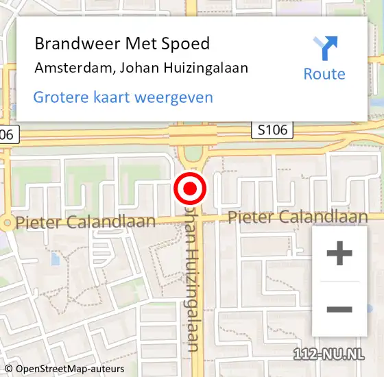 Locatie op kaart van de 112 melding: Brandweer Met Spoed Naar Amsterdam, Johan Huizingalaan op 7 februari 2021 00:22