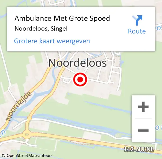 Locatie op kaart van de 112 melding: Ambulance Met Grote Spoed Naar Noordeloos, Singel op 7 februari 2021 03:04