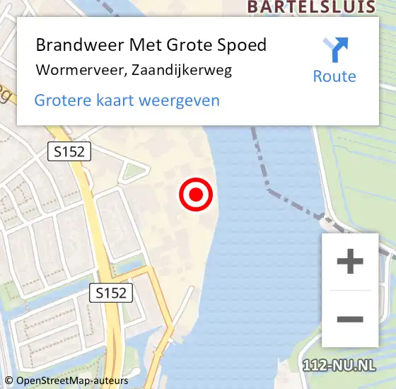 Locatie op kaart van de 112 melding: Brandweer Met Grote Spoed Naar Wormerveer, Zaandijkerweg op 7 februari 2021 03:59