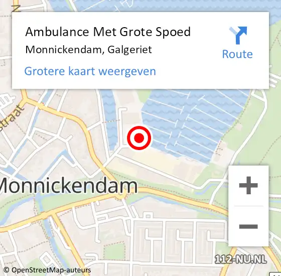 Locatie op kaart van de 112 melding: Ambulance Met Grote Spoed Naar Monnickendam, Galgeriet op 7 februari 2021 06:11