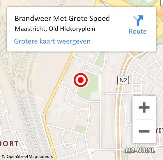 Locatie op kaart van de 112 melding: Brandweer Met Grote Spoed Naar Maastricht, Old Hickoryplein op 7 februari 2021 07:11