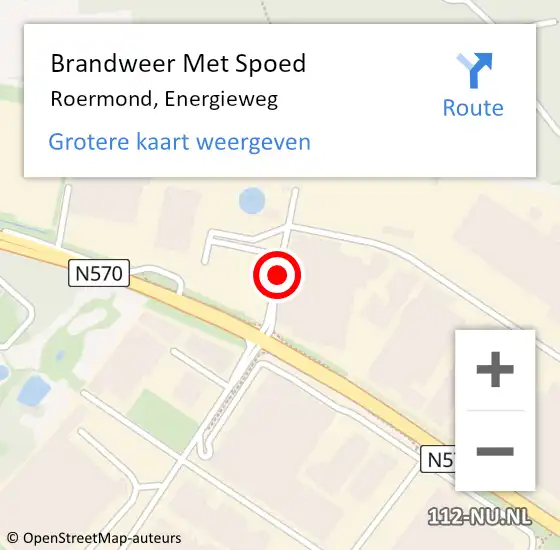 Locatie op kaart van de 112 melding: Brandweer Met Spoed Naar Roermond, Energieweg op 7 februari 2021 10:16