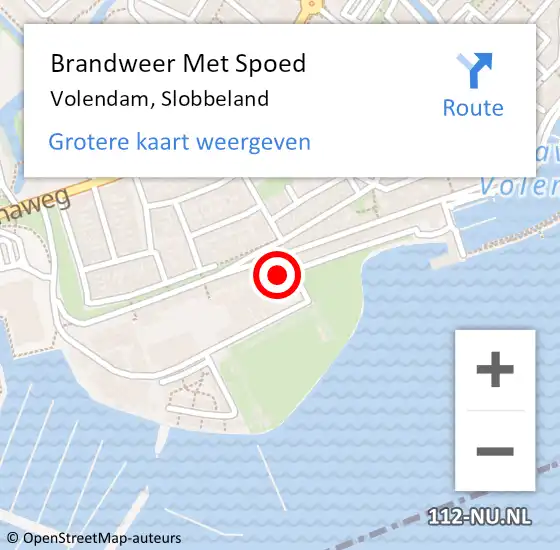 Locatie op kaart van de 112 melding: Brandweer Met Spoed Naar Volendam, Slobbeland op 7 februari 2021 11:05