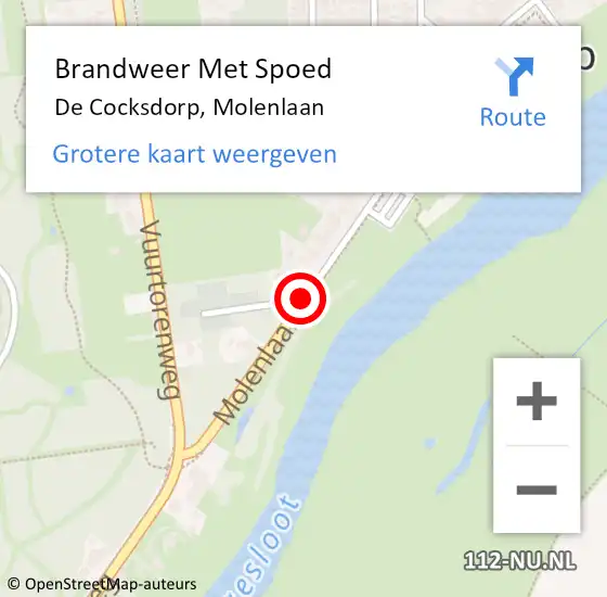 Locatie op kaart van de 112 melding: Brandweer Met Spoed Naar De Cocksdorp, Molenlaan op 7 februari 2021 11:42