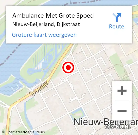 Locatie op kaart van de 112 melding: Ambulance Met Grote Spoed Naar Nieuw-Beijerland, Dijkstraat op 7 februari 2021 12:27