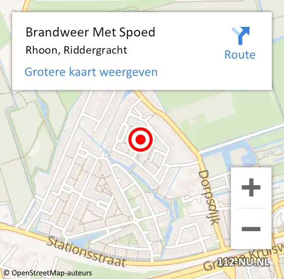 Locatie op kaart van de 112 melding: Brandweer Met Spoed Naar Rhoon, Riddergracht op 7 februari 2021 12:28