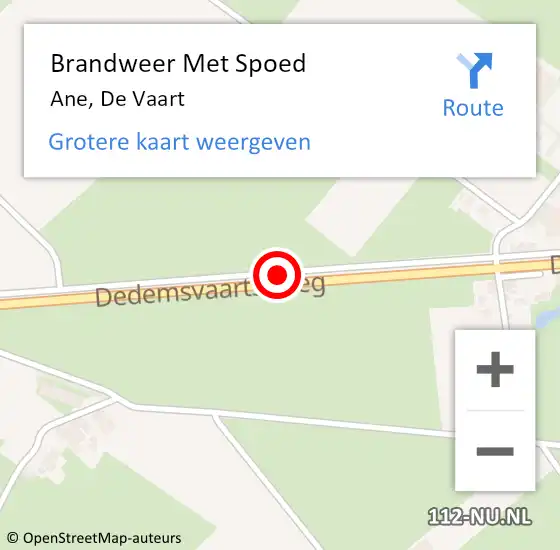 Locatie op kaart van de 112 melding: Brandweer Met Spoed Naar Ane, De Vaart op 7 februari 2021 14:01