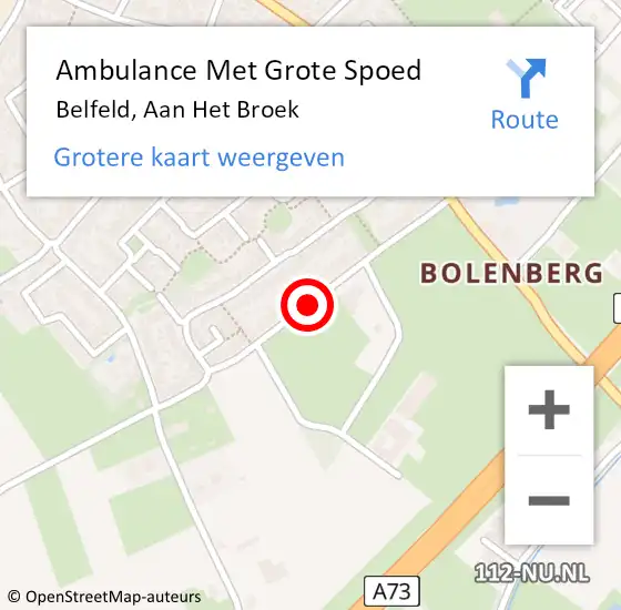 Locatie op kaart van de 112 melding: Ambulance Met Grote Spoed Naar Belfeld, Aan Het Broek op 7 februari 2021 15:38