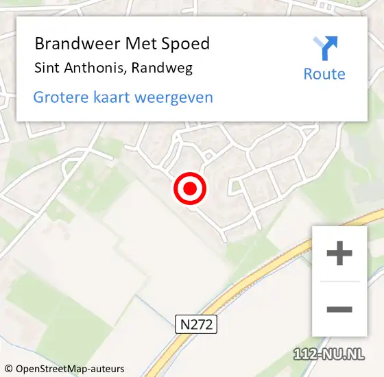Locatie op kaart van de 112 melding: Brandweer Met Spoed Naar Sint Anthonis, Randweg op 7 februari 2021 16:10